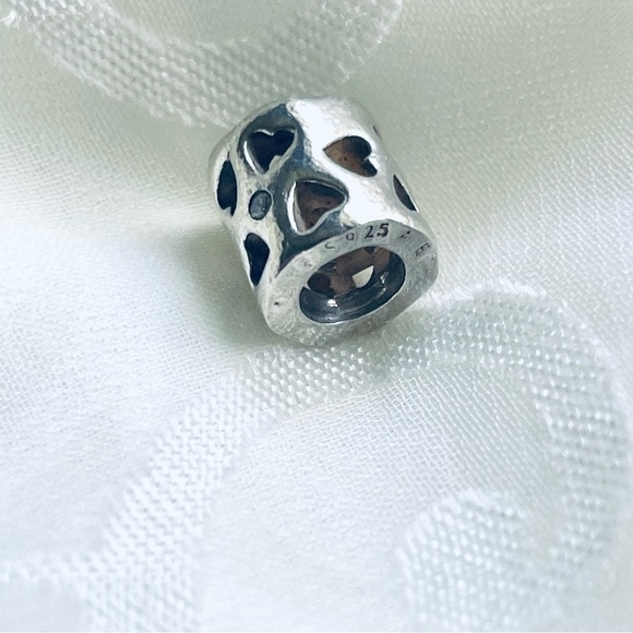 Authentic Pandora ALE Sterling Silver CZ Tunnel Of Love Charm - Picture 7 of 9